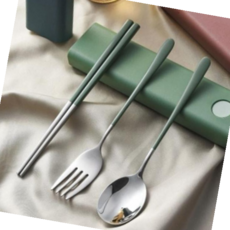 휴대포크수저세트 식도락휴대용수저포크세트캠핑도시락수저통, 본상품
