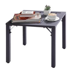 SAILARY 야외 사이드 테이블 스퀘어 파티오 엔드 48.3cm X, Dark Slat