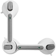 安全吸盤扶手 浴室防滑扶手 免打孔扶手 長者孕婦安全扶手 180度旋轉扶手, 浴室吸盤扶手灰白色, 1個