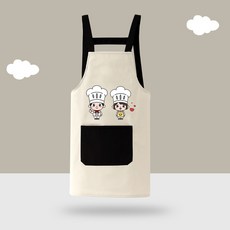 방수 아동 앞치마 세트 주방 미술용 요리사 모자 포함 유치원 그림그리기용, 미백 작은 요리사