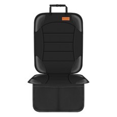 카시트용 Siivton 카시트 프로텍터 가죽 및 패브릭 시트용 방수 커버 메쉬 포켓 2개 미끄럼, One Pack, Black