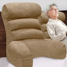 등쿠션 삼각 침대베개 헤드 롱베개 소파 등받이 좌식, 1개, AG. KNew 2세대. 레트로 브라운 세로 스트라이프