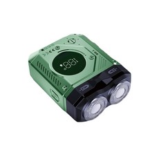 男士機甲風電動剃鬚刀大功率數顯鬍鬚刀便攜式刮鬍刀靜音, 1個, 綠色:如圖所示