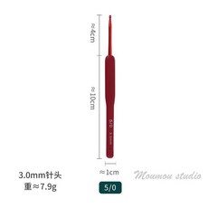紅色軟柄鈎針全套 初學者手工編織工具, 1個, 3mm (紅色軟柄鉤針)+送記號扣