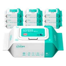 LIVENS 掀蓋型可沖式如側清潔濕紙巾, 55g, 80張, 10包