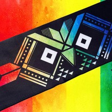 【圖騰系列】虹彩貓頭鷹運動毛巾 超細纖維吸水速乾運動毛巾 時尚圖騰健身跑步毛巾, 1個