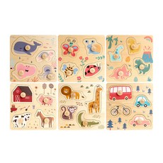 [캐스B] 튼튼 점보꼭지퍼즐 택1 공룡/농장/동물 (2831/2833/2834) 유아퍼즐 손잡이퍼즐 소근육발달, 2. 공룡, 1개