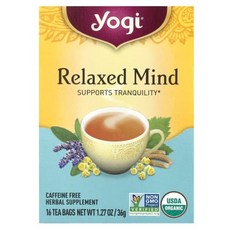 요기 티 편안한 마음 티백 16개 1.27 oz (36 g) Yogi Tea Relaxed Mind 16 Tea Bags 1.27 oz (36 g), 1개입, 1개
