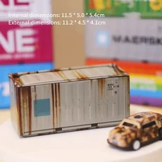 새로운 컨테이너 미니 철제 박스 소형 모델 수납 창의적인 데스크탑 장식 랙 다기능 금속, 01 11.5x5x5.4cm, 13 A13