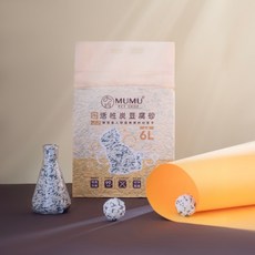 MUMU 活性碳豆腐砂 6L 1.5mm細砂 可沖馬桶 低粉塵 薰衣草/馬鞭草/竹炭混合, 1個, MUMU活性碳豆腐砂 6L,2箱16包（8包一單 分兩次下單）