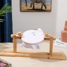 巨匠工廠桌面繡架繡繃，手工DIY刺繡工具，法式實用圓形長方形繡框，翻轉實木, 如圖, 1個