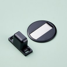 DFMEI 新款鋅合金地吸衛生間免打孔隱形門擋酒店加厚防撞阻門器強磁門吸, 方頭圓底地吸-啞光黑(配膠+螺絲):如圖