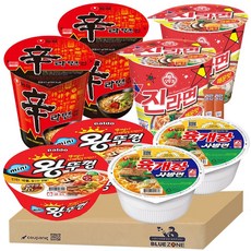 컵라면 소컵 세트 신라면2개 육개장2개 왕뚜껑2개 진라면2개 라면스틱2개, 1박스