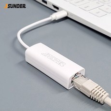 썬더 USB C타입 이더넷 유선 랜카드 허브 랜젠더 1개, 단품