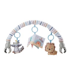 床夾掛鈴 益智搖鈴玩具 嬰兒推車汽車座椅掛件 獅子浣熊手掌布書, 1個, 獅子浣熊手掌布書-車床夾