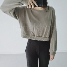 나날샵 가을 크롭맨투맨 크롭티 운동복 상의 루즈핏 박스티 빅사이즈 여성의류 티셔츠 여성티셔츠 가을 긴팔티 츄리닝 세트 요가복 필라테스복 레깅스 운동화 퍼프소매 조거팬츠