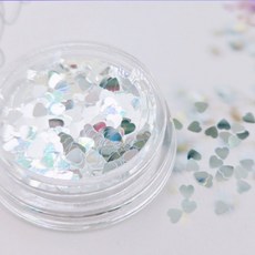 화이트실버 하트 스타 네일글리터 (3mm), 1개, 2.스타