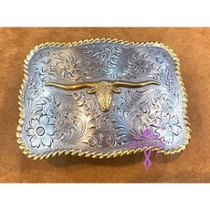 安提帕斯手工皮革 美國鍍銀牛頭皮帶頭(38-42mm)