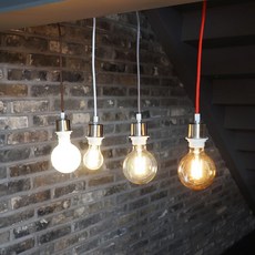 키소켓 식물재배 휠소켓 펜던트레일 루미앤 소켓등, 옵션3 레드 페브릭, 전체220cm(소켓에서 50cm)