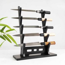 사시미 칼걸이 주방 업소용 보관함 나이프 선반 일식당 회칼 업소 스탠 거치대 칼거치대, 1개, 월넛 2단
