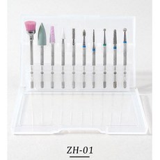 美甲磨頭套組 10支入 卸甲打磨工具, 鎢鋼合金10支套組_ZH-01, 1個