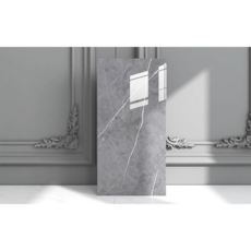 모조 알루미늄 플라스틱 패널 벽지 모조 타일 대리석 벽 스티커 10개, 그레이