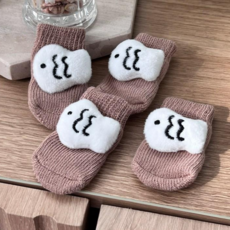 보드미펫 반려동물 강아지 양말 고양이애견 미끄럼방지 양말, 붕어빵, 2세트