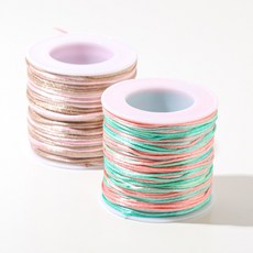 DIY 공예용 투톤 나일론끈 매듭끈 팔찌끈 세트, 1세트, 브라운+민트