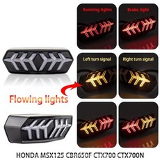 테일 램프 후미등 오토바이 LED 브레이크 Honda MSX125 CBR650F CTX700 CTX700N 흐르는 깜박이 방향 지시등 후면 표시기 점멸등 1 개, 2)Transparent