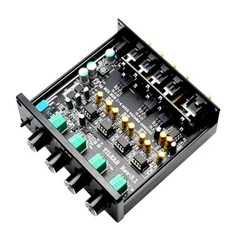DLHiFi HIFI 무손실 1 입력 4 출력 RCA 허브 오디오 분배기 신호 선택기 소스 스위처 앰프 용 톤 볼륨, 03 silver panel