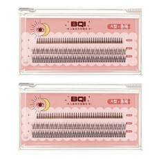 BQI 머메이드 프린지 인조 속눈썹 A형 + 피쉬테일 B7228, 2개, 블랙