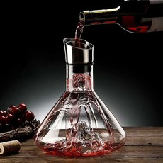 瀑布式 快速 紅酒醒酒器 無鉛水晶玻璃 1500ml 雙層過濾口, 商品主圖, 1個