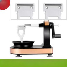 자동 과일 깎는기계 사과 필러 깍기 제거기 껍질 감, 1개, 럭셔리 골드 블랙 필러+예비 칼날 2개