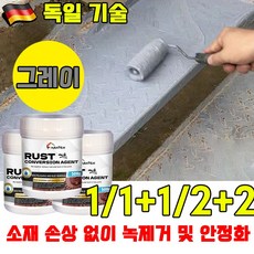 [총알배송] 초강력 녹 제거제 녹방지 페인트 녹방지 페인트 녹 전환제 페인트 녹 전환제 방청 페인트 녹변환제 녹위에 바르는 페인트 스텐 차량 철 금속 부식제거 붓 증정, 1개, 500g, 그레이