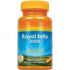 톰슨 로얄 젤리 울트라 포텐셜 2000mg | 단백질 기반 꿀벌 제품 미량 비타민 미네랄 공급원 60가지, 1개