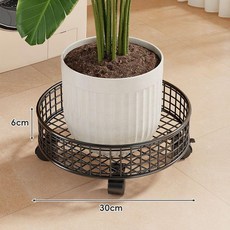 無品牌 移動帶輪花架 陽臺客廳落地式鐵藝綠植置物架, 黑色, 1個