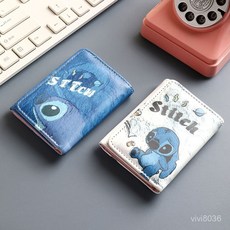 本素嘉語旂艦店 短款史迪仔小錢包新款女2025多卡位零錢包可愛學生一體卡包三折式