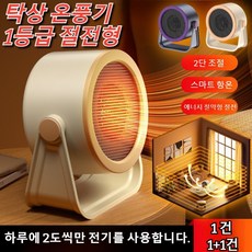탁상 온풍기 절전형 1등급 미니 전기난로 가정용 지능형 항온 90°반전, [1만]블랙, 유럽 규칙