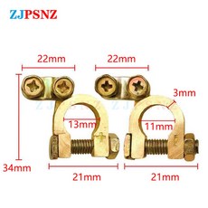 2Pcs 자동차 배터리 터미널 와이어 케이블 클램프 상단 빠른 포스트 포지티브 및 전기 커넥터 액세서리, 02 2Pcs Double Mini