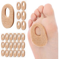 WILLBOND 30개 칼루스 패드 소프트 펠트 타원형 옥수수 발밑 접착 발뒤꿈치 피부색, Skin Color, 30