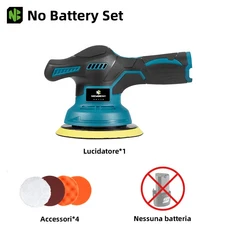 NEWBENY 150MM 8단 전동 자동차 광택기 무선 연마 왁싱 샌딩 녹 제거 공구, 01 Without Battery