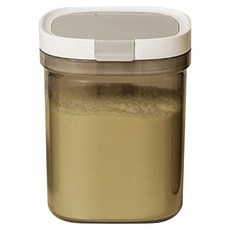 桃園秒出貨 奶粉分裝盒 密封罐真空 奶粉密封罐 保鮮盒 透明收纳盒 副食品分裝盒 密封盒, 避光茶色【1300ML】送磁吸匙, 1個