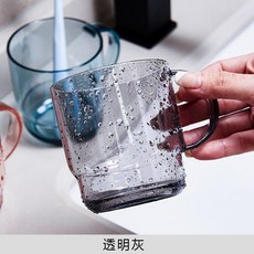 匯豐信佳 日式透明漱口杯 帶手柄, 透明灰, 透明灰