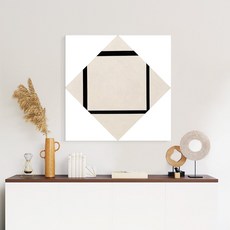 더 아트 컴퍼니 몬드리안 추상화그림 22종 집중력 창의력 향상 아이방 사무실 작업실 인테리어 명화그림, 11. PM-마름모 블랙