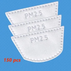 투명 보호 풀페이스 실드 방풍 방진 마스크 PM2.5 활성탄 필터 스플래시 방지 안전 안경, 05 150 PCS