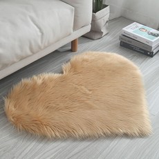 다용도 하트형 긴털 발매트 카페트 러그 패드, 50cmx65cm_그레이