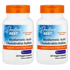 Doctors Best 히알루론산 콘드로이틴 60캡슐 x2병, 60정, 2개