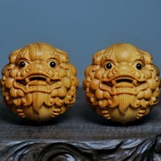 崖柏 獅子頭貔貅 健身球, 如圖所示, 1個