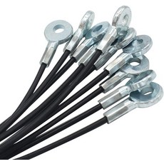 바이티야르 183mm 와이어 다이아몬드 아연 도금 강철 케이블 아일렛 비닐 코팅 커버가 있는 짧은 로프 랜야드 안전 테더 체인 잠금 길이 10개 블랙 6인치15cm, 6 inch_10pcs, Black