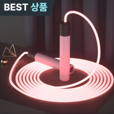 JJUBI LED 줄넘기 야광 어린이 유아 성인 (사은품 건전지 4개증정), 핑크, 1개